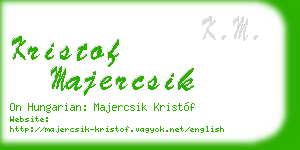 kristof majercsik business card